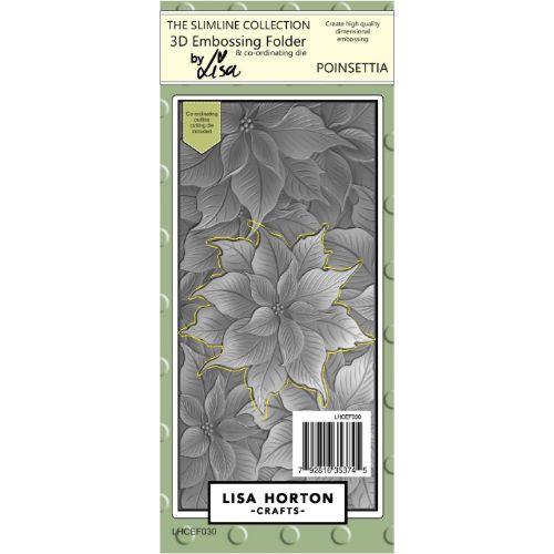 Lisa Horton - Poinsettia Slimline 3D Embossing Folder With Cutting Die