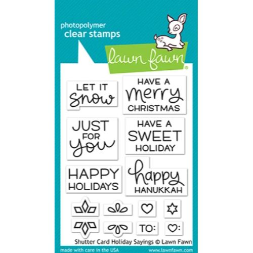 Lawn Fawn - Stamps - Shutter Card Holiday Sayings