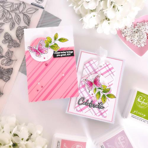 Pinkfresh Studio - Diagonal Plaid press plate