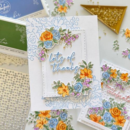 Pinkfresh Studio - Cozy Blooms stencil