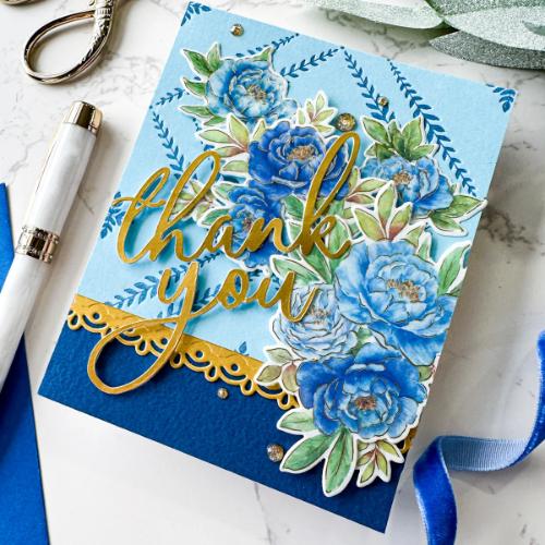 Pinkfresh Studio - Peony Perfection: Blue washi