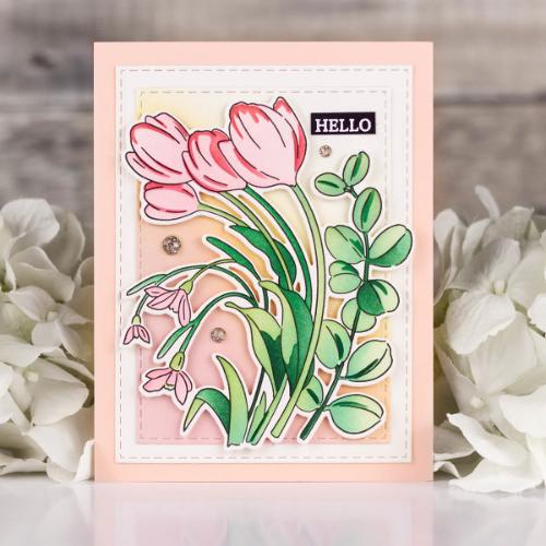 Pinkfresh Studio - Timeless Tulips stencil