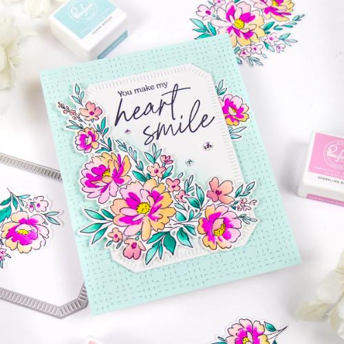 Pinkfresh Studio - Peony Glow stencil