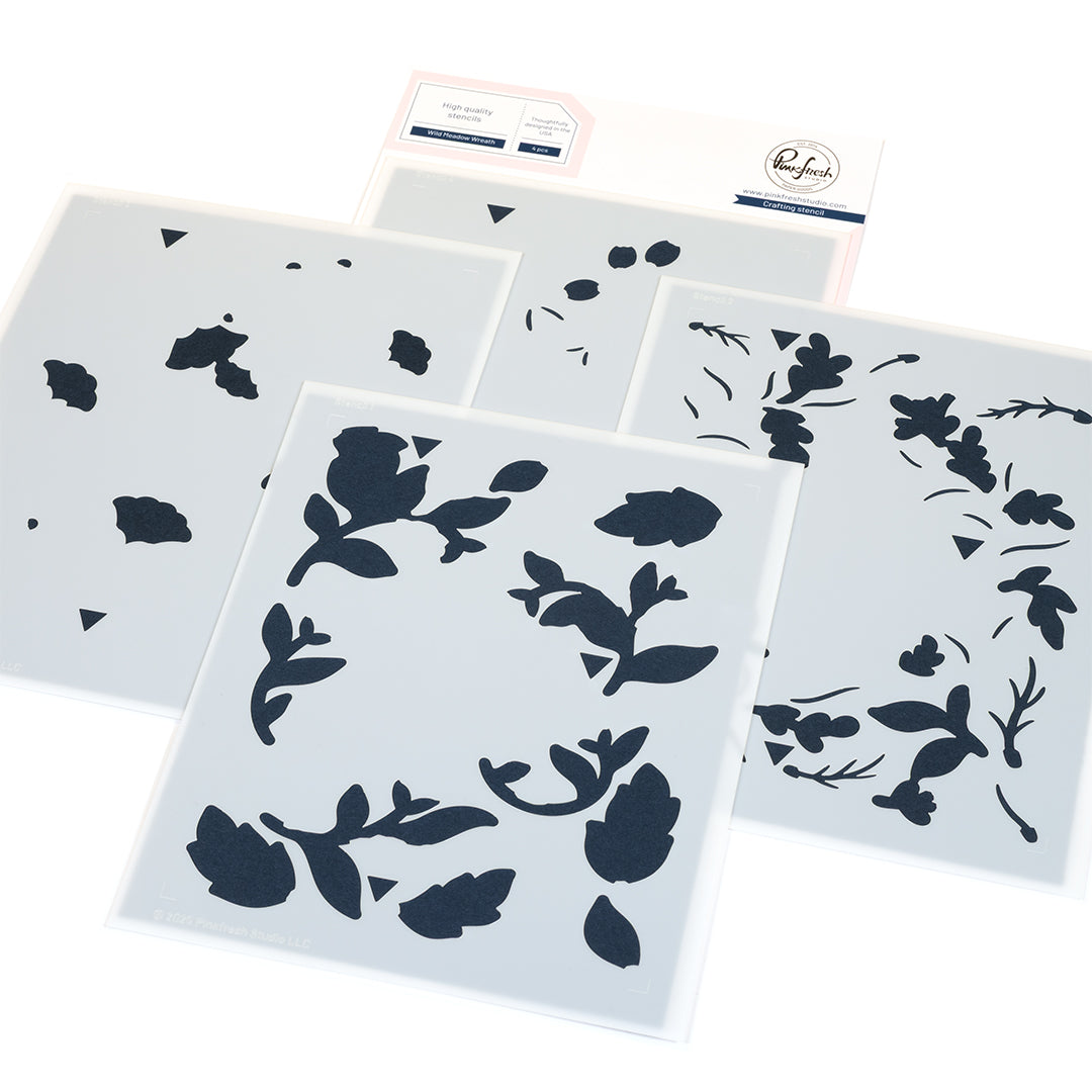 Pinkfresh Studio - Wild Meadow Wreath stencil