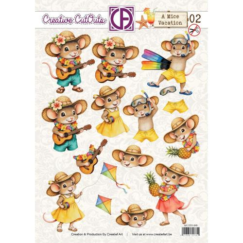 Creatief Art A Mice Vacation 02 3D Die-Cut Sheet Creative CutOUts (CCO-049)