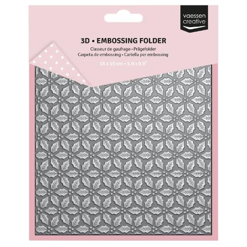 Vaessen Creative - 3D Embossing Folder Holly Leaves 5.9x5.9