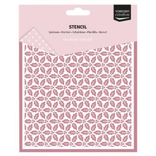 Vaessen Creative - Stencil Holly Leaves 5.9x5.9
