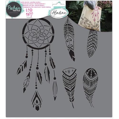 Aladine - Feather Textile Stencil 81002 - Postage as per Actual