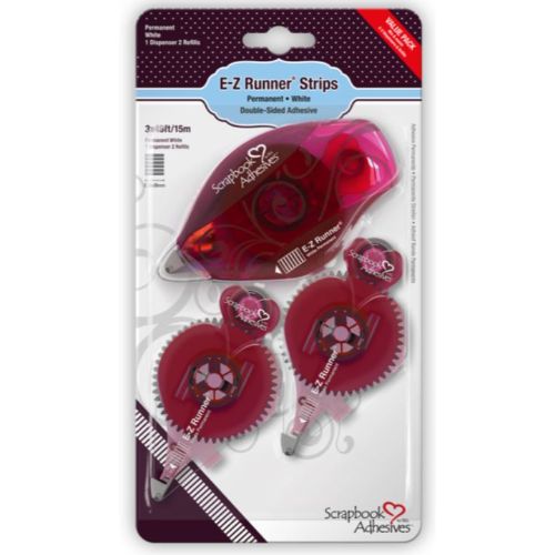 Scrapbook Adhesives E-Z Runner Perm Strips VALUE PACK 1 disp/2 refills