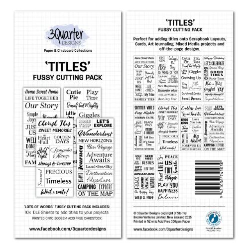 3Quarter Designs Titles - Fussy Cutting
