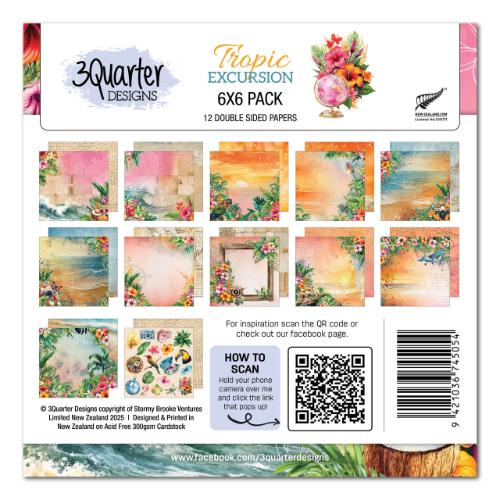 3Quarter Designs Tropic Excursion 6x6 Paper Pack