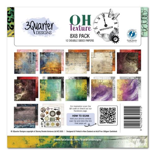 3Quarter Designs Oh Texturee 8x8 Paper Pack