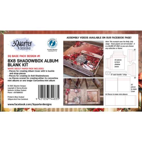 3 Quarter Designs Blank Kit 8x8 Shadow Box Album