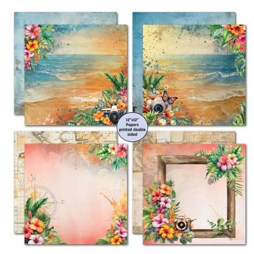 3Quarter Designs Tropic Excursion 12x12 Design Paper & Diecuts Set - Postage as per Actual