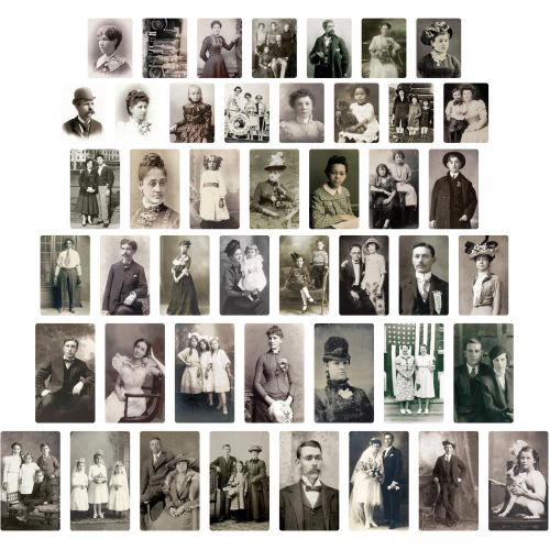 Idea-Ology Found Relative Vintage Portraits 45/Pkg