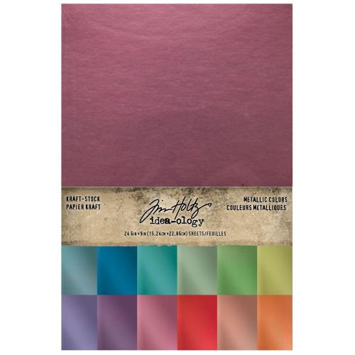 Idea-Ology Kraft-Stock Stack Cardstock Pad 6"X9" 24/Pkg Metallic Colors
