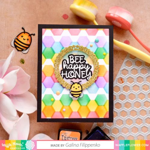 Waffle Flower - Hexagon Texture Die