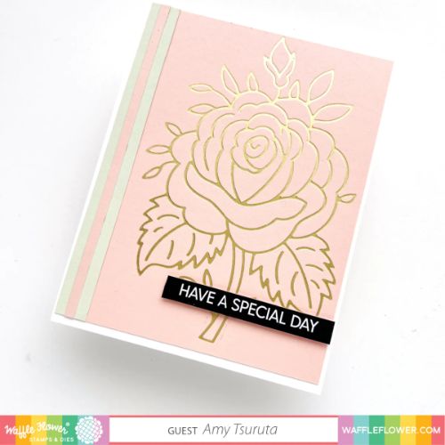 Waffle Flower - Sketched Rose Foil Plate
