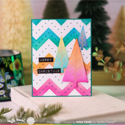 Waffle Flower - Dotted Chevron Die