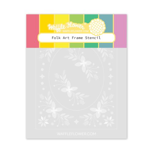 Waffle Flower - Folk Art Frame Stencil