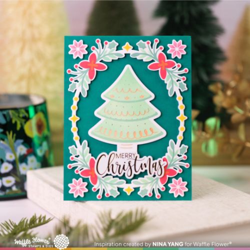 Waffle Flower - Folk Art Framed Tree Stencil