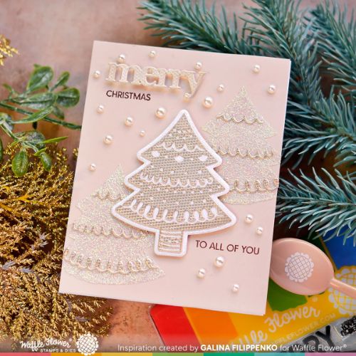 Waffle Flower - Folk Art Framed Tree Stencil