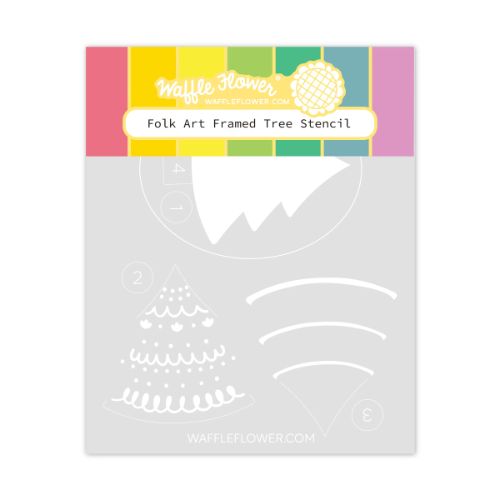 Waffle Flower - Folk Art Framed Tree Stencil