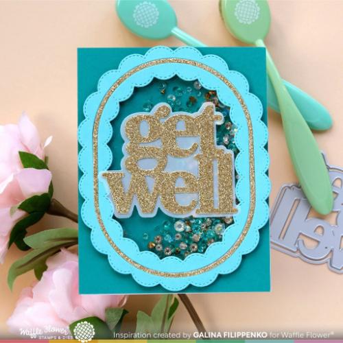 Waffle Flower - Inside/Outside Scalloped Elongated Oval Die