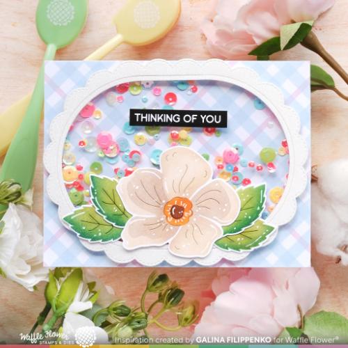 Waffle Flower - Inside/Outside Scalloped Elongated Oval Die