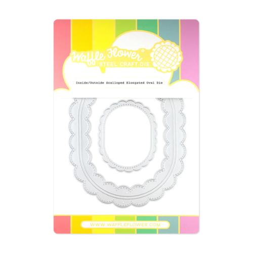 Waffle Flower - Inside/Outside Scalloped Elongated Oval Die