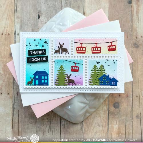 Waffle Flower - Postage Collage Mini Slimline Die