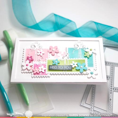 Waffle Flower - Mini Slimline Rectangle Frames Die