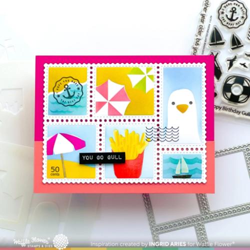 Waffle Flower - Postage Collage Beach Days Stamp Set