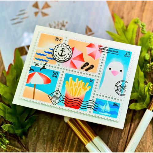 Waffle Flower - Postage Collage Beach Days Stamp Set