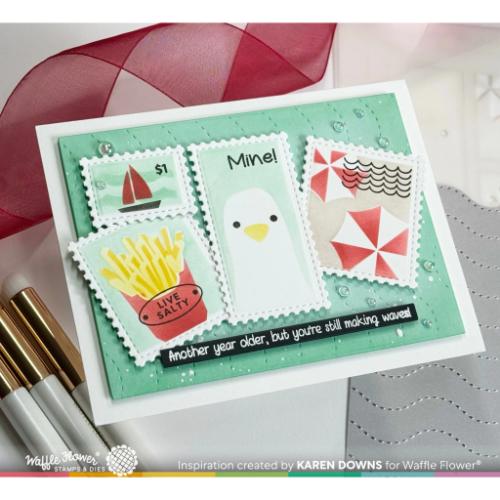 Waffle Flower - Postage Collage Beach Days Stamp Set