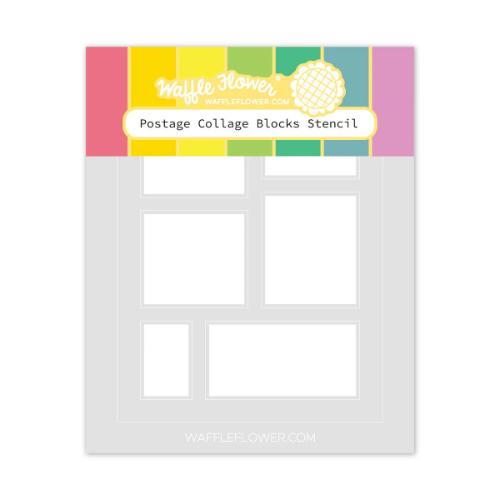 Waffle Flower - Postage Collage Blocks Stencil