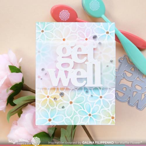 Waffle Flower - Daisy Background Stencil