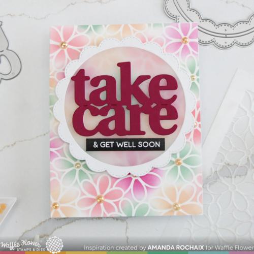 Waffle Flower - Daisy Background Stencil