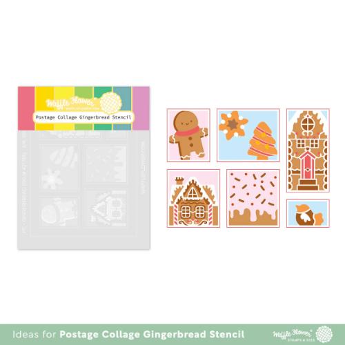 Waffle Flower - Postage Collage Gingerbread Stencil