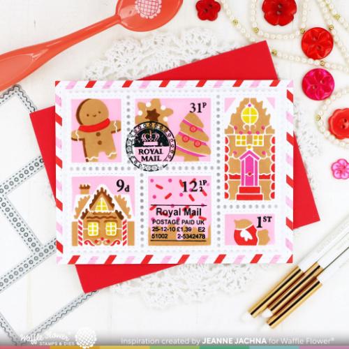 Waffle Flower - Postage Collage Gingerbread Stencil