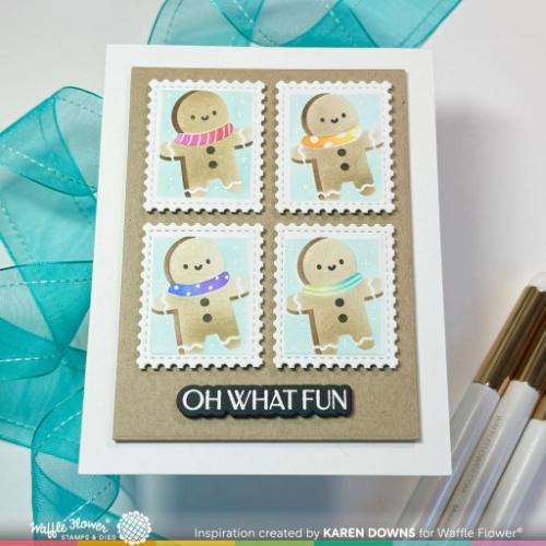 Waffle Flower - Postage Collage Gingerbread Stencil