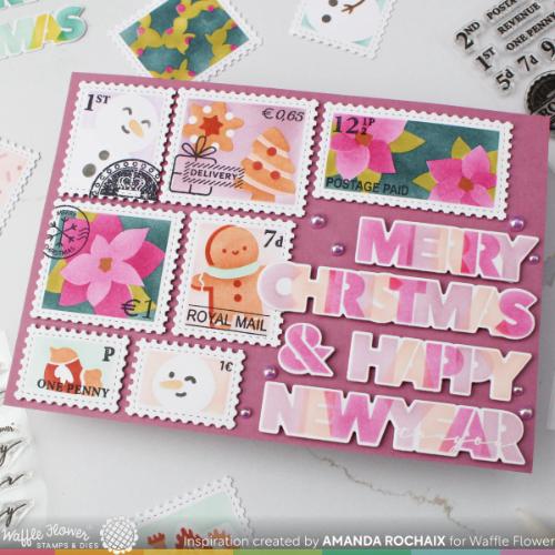 Waffle Flower - Postage Collage Gingerbread Stencil