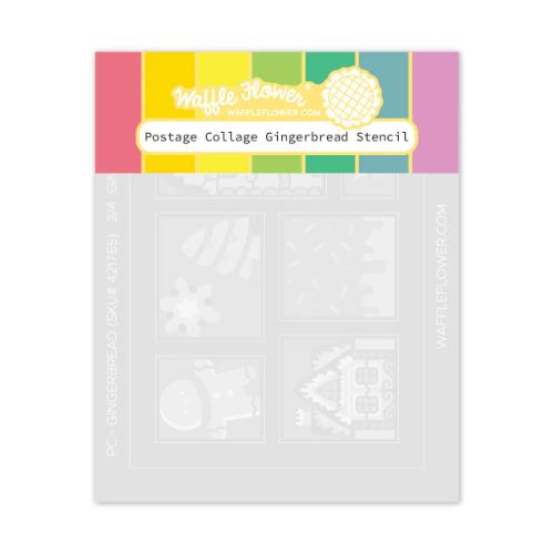 Waffle Flower - Postage Collage Gingerbread Stencil