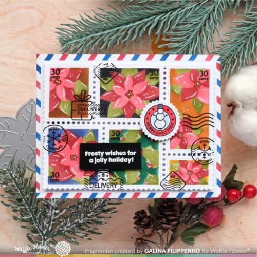 Waffle Flower - Postage Collage North Pole Stamp Set