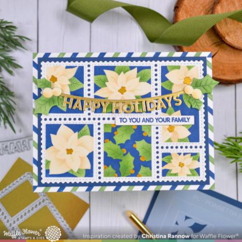 Waffle Flower - Postage Collage Poinsettia Stencil