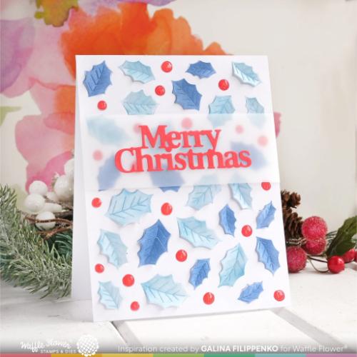 Waffle Flower - Merry Christmas Print Die