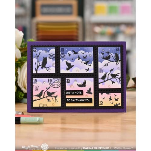 Waffle Flower - Postage Collage A7 Blocks Die