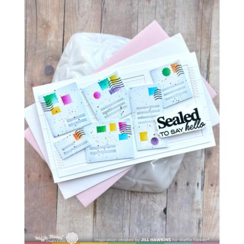 Waffle Flower - Postage Collage Mini Slimline Blocks Die