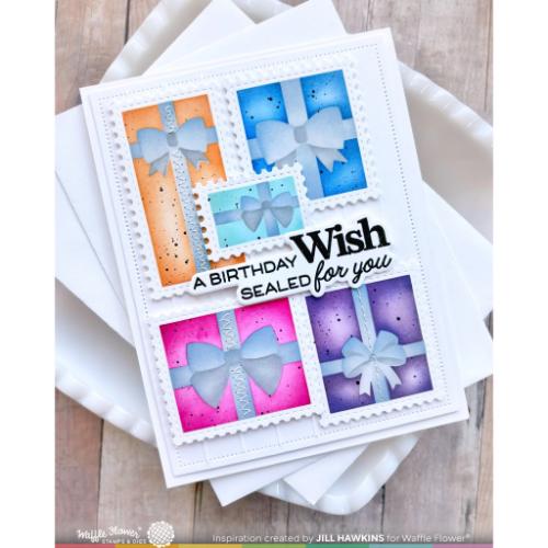 Waffle Flower - Postage Collage Gifts Stencil