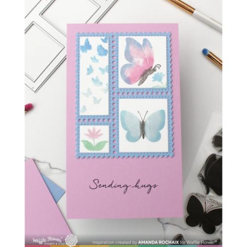 Waffle Flower - Postage Collage Wild Butterflies Stamp Set